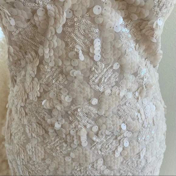 SOLD Forever 21 Nude Blush Sequin Spaghetti Strap Dress - Picture 5 of 8